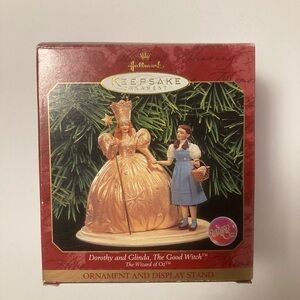 Vintage Hallmark Glenda and Dorthy Wizard of Oz Ornament w/ Stand | Wicked 1998